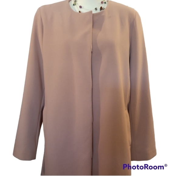 LAUREN RALPH LAUREN Light Pink Overcoat Sz L - Picture 6 of 8